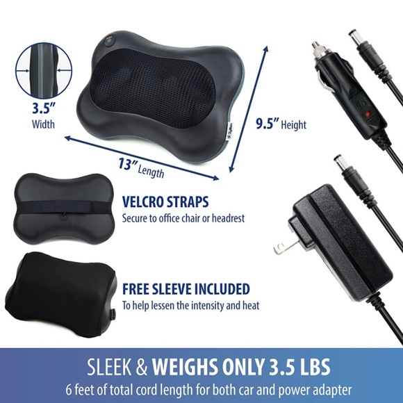 Zyllion Shiatsu Back & Neck Massager Deep Tissue Massage Pillow w Heat NEW NWT - Picture 6 of 16